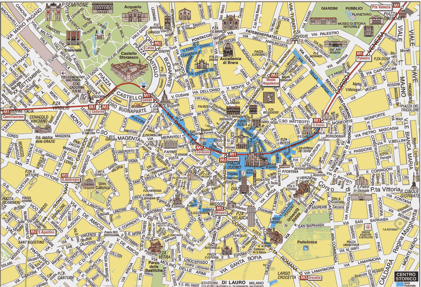 The map of Milan to plan your itinerary