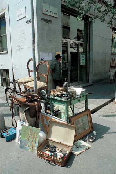 The typical antique trade market in Milan