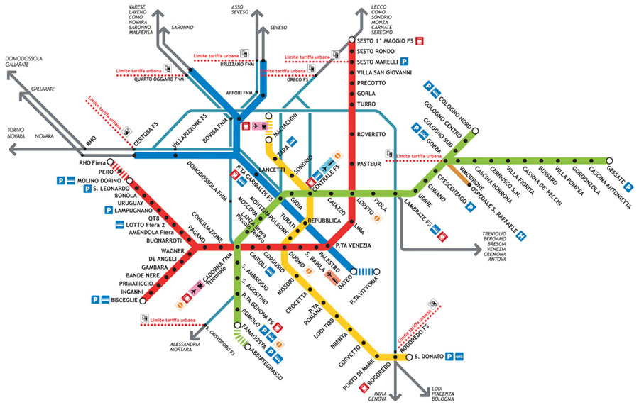 Mapa de la metro de Milàn: para moverse alrededor de la ciudad de Milàn